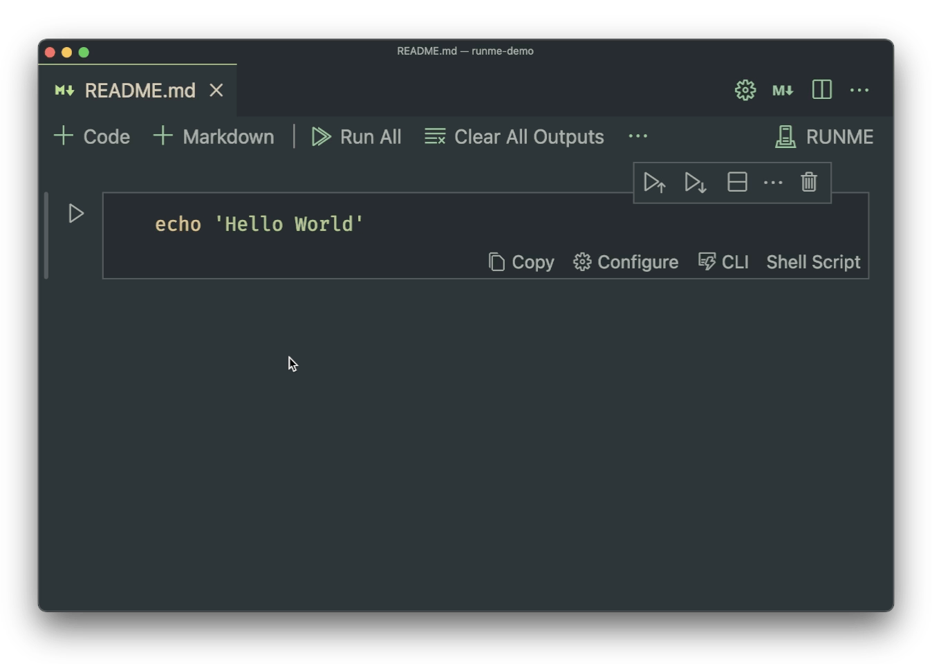 run hello world in vs code